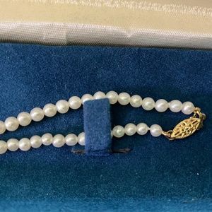 BIRKS Pearl Necklace with Gold Filigree Clasp